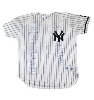1999 New York Yankees World Series Team Signed Jersey(26 Signatures with Jeter and Rivera)